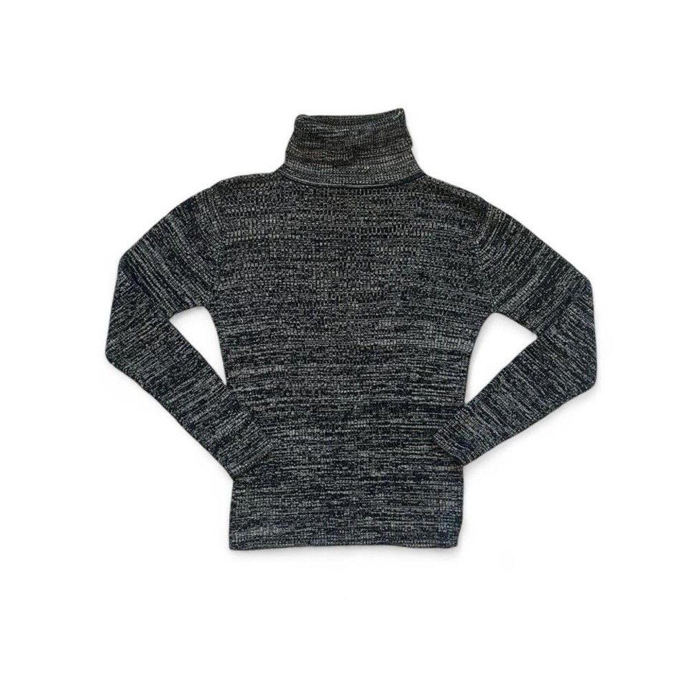 VTG 100%‎ Silk heathered grey turtleneck sweater preppy small Size small